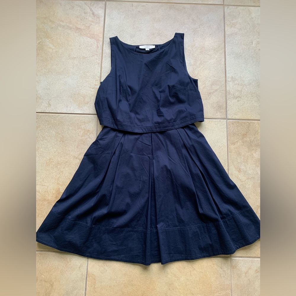 LOFT Navy Boatneck Dress (size 4)